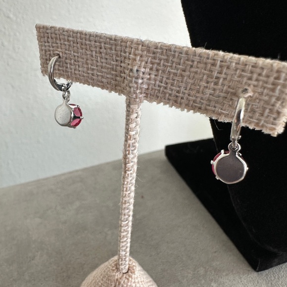Sterling Silver Necklace and Earring Set with Pink Gemstones - Picture 7 of 10